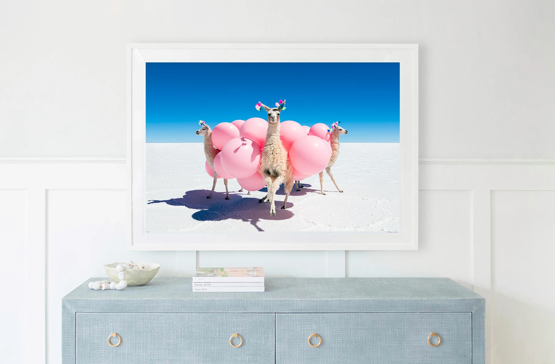 Three Llamas with Pink Balloons - Image 3