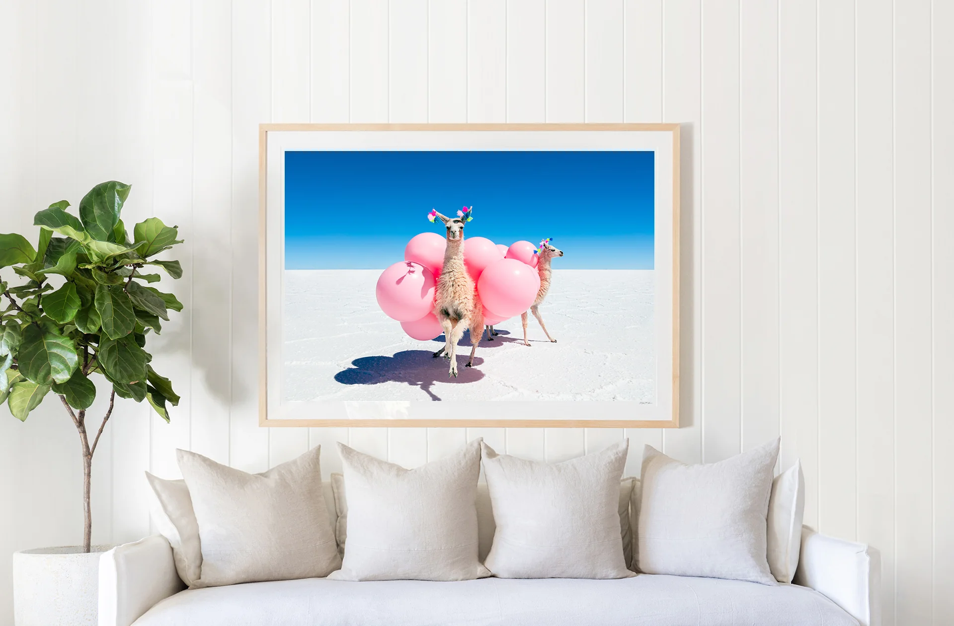 Two Llamas with Pink Balloons III - Image 2